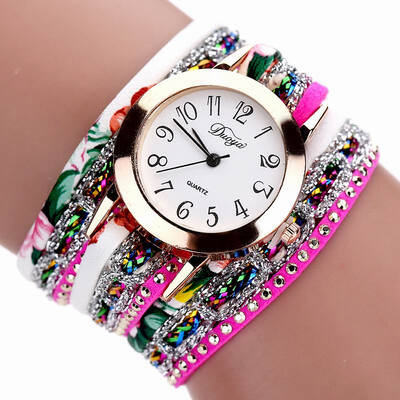 

DUOYA D048 Women Wrap Around Floral Bracelet Wrist Watch