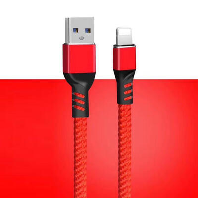 

Universal 1m USB To Lightning 3A Fast Charging Flat Braided Data Cable Line Cord For IPhone IPad-1m