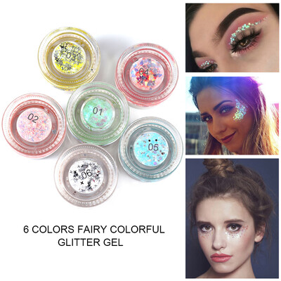 

Beauty HANDAIYAN Cosmetic Charming Fairy Colorful Glitter Gel Holographic Chunky Glitter Highlight Eyeshadow Makeup Accessories fo