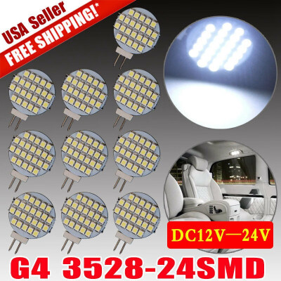 

10x Pure White G4 Base Pin 24SMD Reading Marine Boat RV LED Light Bulb Home Lamp