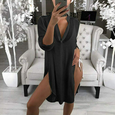 

Womens Beachwear Swimwear Bikini Cover Up Kaftan Summer Boho Mini Dress Sundress
