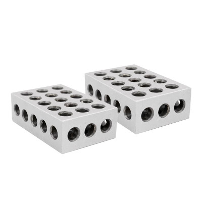 

2PCS 23 Holes Hardened Steel Parallel Clamping Block Milling Tool Precision