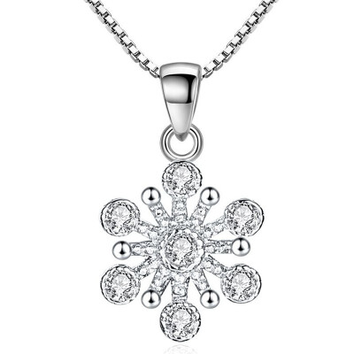 

Flower Cubic Zirconia Pendant Necklaces Women Female Party Jewelry Fashion Accessories Mothers Day Gift W33
