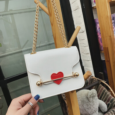 

Tailored Women Small Square Bag Single Shoulder Heart decoration Messenger Bags