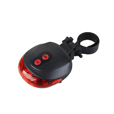 

Waterproof 5 LED 2 Laser Bicycle Rear Tail Light Lamp Taillights For Cycling Safety Flashing Warning LightsRed Light