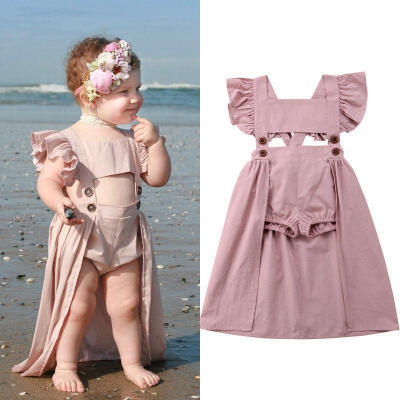 

Newborn Kids Baby Girls Infant Romper Bodysuit Tutu Long Princess Dress Outfits