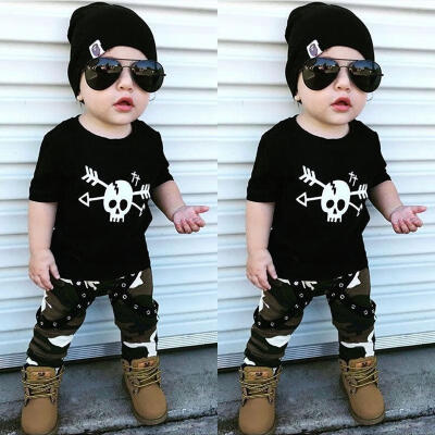 

Newborn Toddler Kids Baby Boys Tops T-shirt Camo Pants Outfits Set Clothes