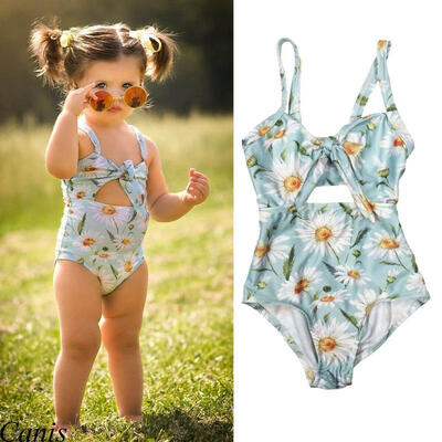 

New Kids Baby Girl Summer Floral Sling Romper Swimwear Bathing Outfits