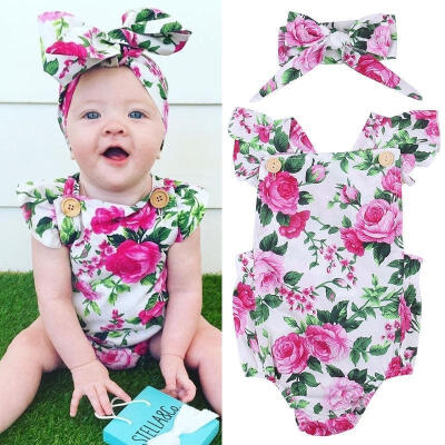 

Newborn Infant Baby Girl Bodysuit Romper Jumpsuit Clothes Outfits Sunsuit Set