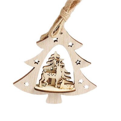 

Christmas Present Tree Star Shaped Wooden Xmas Party Hanging Pendant Decoration size Christmas Tree