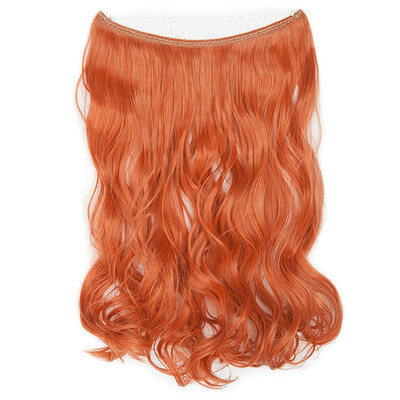 

Transparent Invisible Wire Fish Line NO Clip in Hair Extensions 20 Inch Straight Wavy Curly Synthetic Hairpieces