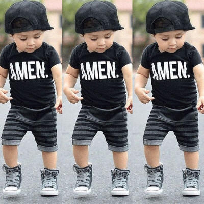 

2pcs Toddler Kids Baby Boy T-shirt TopsLong Pants Trousers Outfits Clothing Set