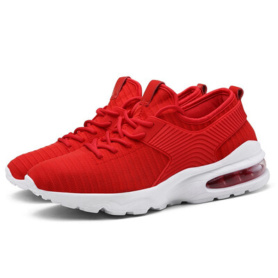 

Mens air cushion running shoes 2018 new lightweight shock absorption autumn breathable fashion fly woven soft bottom casual sport