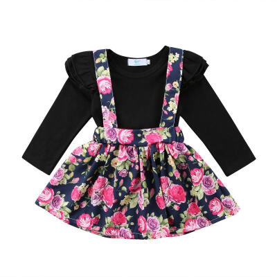 

Fashion Kids Toddler Baby Flower Girls Romper TopTutu DressHeadband 3Pcs Outfit Set