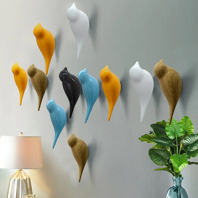 

Mercure guest wooden hook small Nordic decorative bird hook wood grain coat cap jewelry bag key wall frame hook
