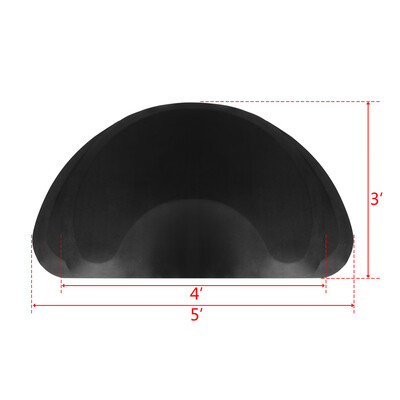 

3′x5′x12"Salon & Barber Shop Chair Anti-Fatigue Floor Mat - Black Semi Circle