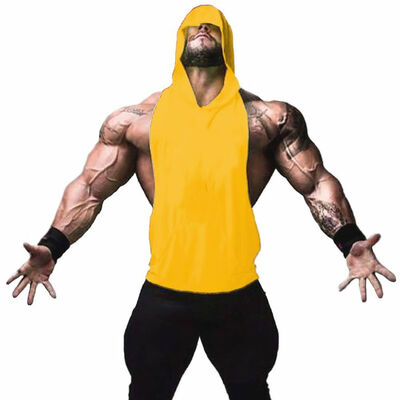 

Mens Muscle Hoodie Tank Top Bodybuilding Gym Workout Sleeveless Vest Pullover
