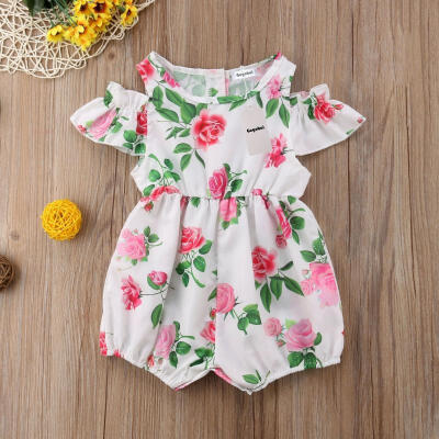 

Baby Girls Newborn Floral Printed Romper Short Sleeve Jumpsuits Outfits Clothing