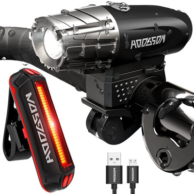 

Bike Cycling Waterproof Front Light Taillight Super Light With USB Rechargable