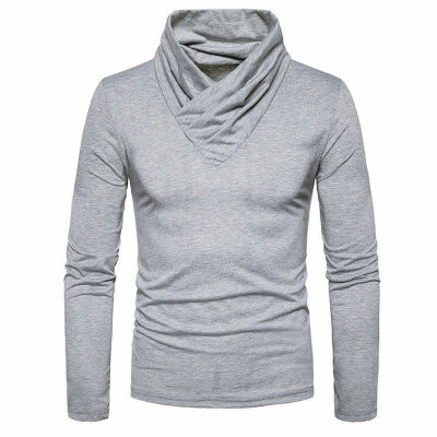 

Men Long Sleeve Pullover High Neck Turtleneck Stretch Slim Basic T Shirt Tee Top