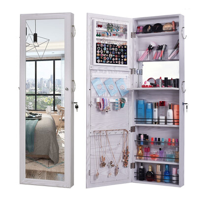 

Ktaxon Over the DoorWall Mount Mirrored Jewelry Armoire Cabinet Storage Organizer NEW