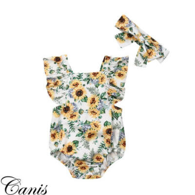 

Baby Girls Newborn Clothes Cotton Floral Romper Bodysuit Jumpsuit Summer Outfits