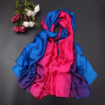 

Outdoor New Silk Beach Towel Women Gradient Silk Sunscreen Shawl Scarf