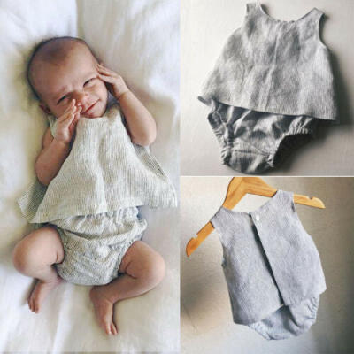 

US Infant Baby Girl Cotton Outfit Clothes T-shirt Tops Tank VestPants 2PCS Set