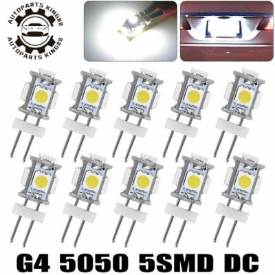 

10X G4 5050 5-LED White Car Truck Boat Home Reading Landscaping Light Bulb Lamps