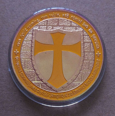 

40MM GOLD PLATED Yellow Templar Souvenir Coins MEDAL