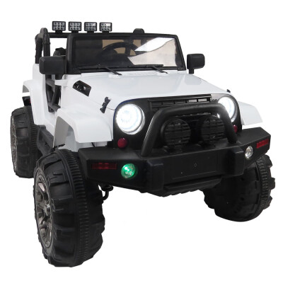 

Ktaxon 12V Ride On Car Truck w Remote Control 3 Speeds Spring Suspension LED Light - White