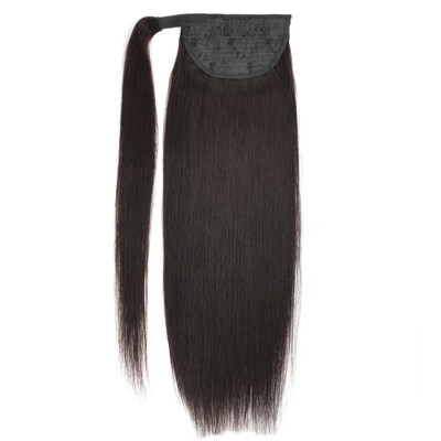 

BHF Hair Silky Straight High Ponytail With Drawstring Clip in Remy Human Hair Extensions