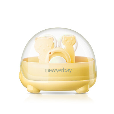 

New Zealand baby nail scissors baby nail clippers newborn nail care set 4 sets small pig models - yellow models