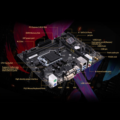 

Colorful Battle Axe CB360M-HD PRO V20 Motherboard Mainboard Systemboard Multi-Protection Coffee Lake Processor Intel B360 Chipset
