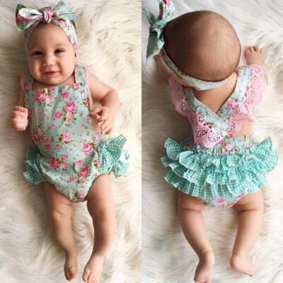 

Newborn Infant Kids Baby Girls Floral Clothes Jumpsuit Romper Bodysuit Outfits