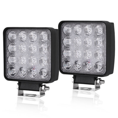 

2X 48W LED Work Light Fog Lamp Truck OffRoad Tractor Flood Lights 12V 24V Square