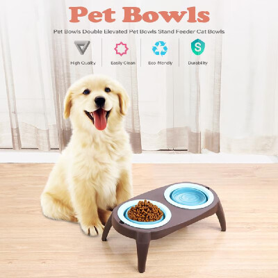 

Pet Bowls Double Elevated Pet Bowls Water Bowls Stand Feeder Cat Bowls Cat Food Bowls Food Feeder