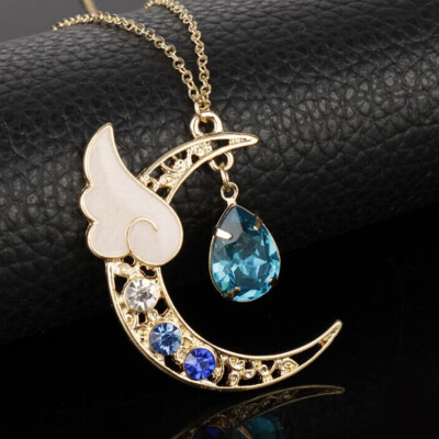 

Fashion Women Necklace Romantic Series Moon Wing Charm Pendant Hot Anime Cosplay Jewelry