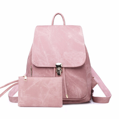 

2pcs Set Backpack for School Bags Teenager Girls Multifunctional Shoulder Bag Women Travel Backpacks Drawstring Ladies Bagpack