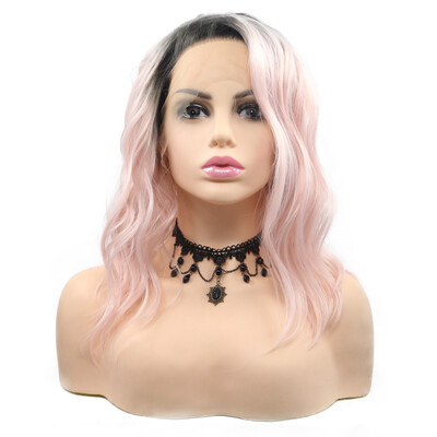 

Dolago Natural Wavy Bob Hair Synthetic Lace Front Wigs For Black Women