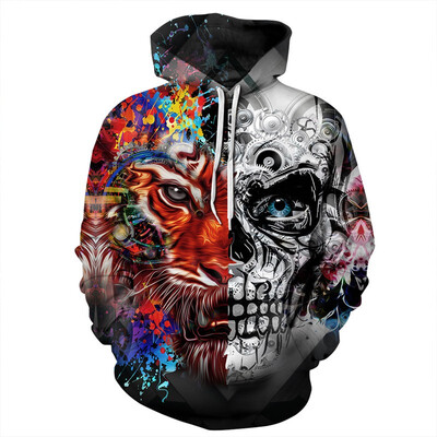 

Fashion Men Women Halloween Miserable Skulls Printed 3d Hoodie Hip Hop Men Hooded Pullovers Tracksuits Skulls 3d Hooide
