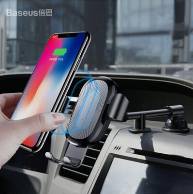 

Baseus QI Wireless Charger Car Phone Holder for iPhone 8 Samsung S9 Plus Car Mount Fast Wireless Charging Charger Phone Stand