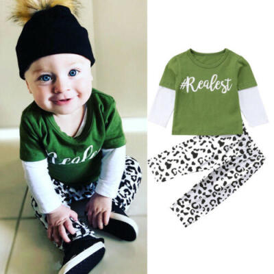 

UK Newborn Baby Boys Long Sleeve T-shirt TopsPants Outfits Clothes Costume Set