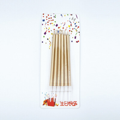 

JINLILAI gold-plated candle long 6 packs birthday candle party props birthday supplies 6802