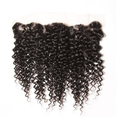 

UNice Peruvian Curly Virgin Human Hair Lace Frontal Closure with Pre-plucked 10-20"