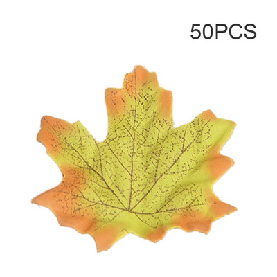 

50Pcs Simulation Plant Photo Shoot Props Fake Silk Autumn Maple Leaves Artificial Fall Leaf Table Door Fall Wedding Party Birthday
