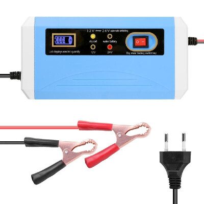 

Mini Size Portable 12V24V 10A Car Battery Charger Adapter Power Supply Motorcycle Auto Battery Charger with LCD Display