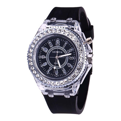 

RM Fashion Transparent Neutral Quartz Luminous Female Silicone Tape Sports Watch