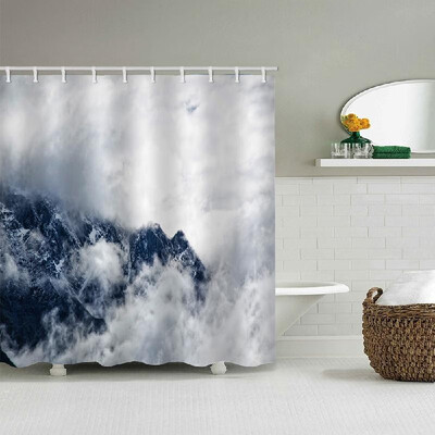 

Shower Curtain Waterproof Polyester Fabric Bath Curtains 12 Grommet Holes Bathroom Curtains for Bathtub Showers