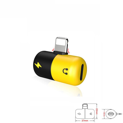 

Dual for lightning Earphone Jack Adapter Music Charger Audio Call Adaptor for iphone X 7 8 6Plus OTG Cable Support iOS 103 11